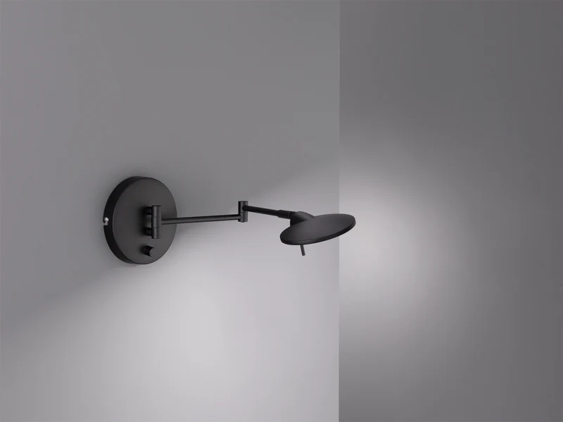Aplique de pared Trio Kazan LED negro mate 3000K 2