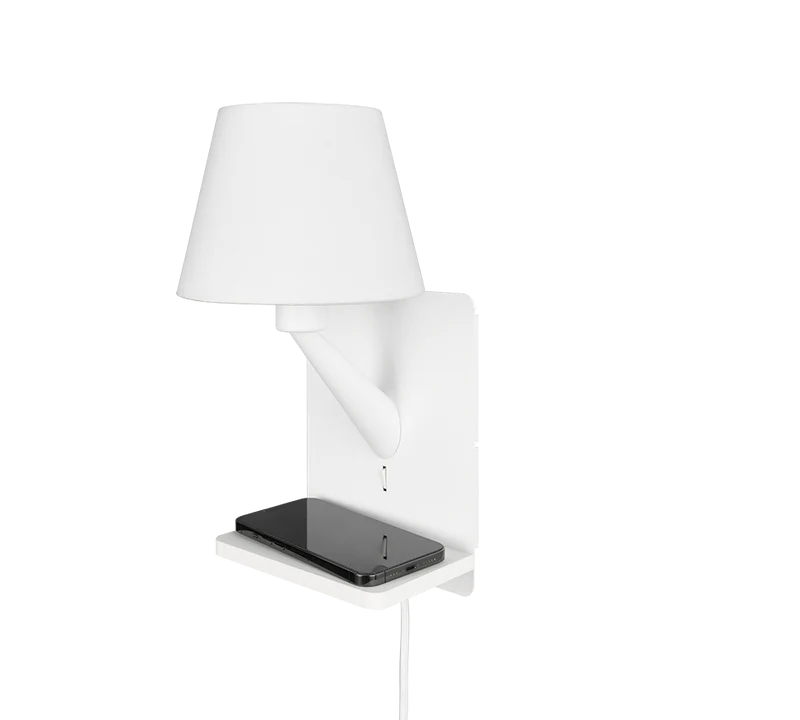 Aplique de pared Trio Comfort blanco mate USB 31cm 262670131