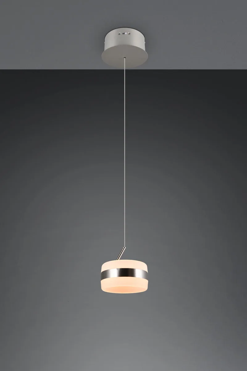 Lámpara de techo colgante Trio Dios LED níquel mate 150cm 3