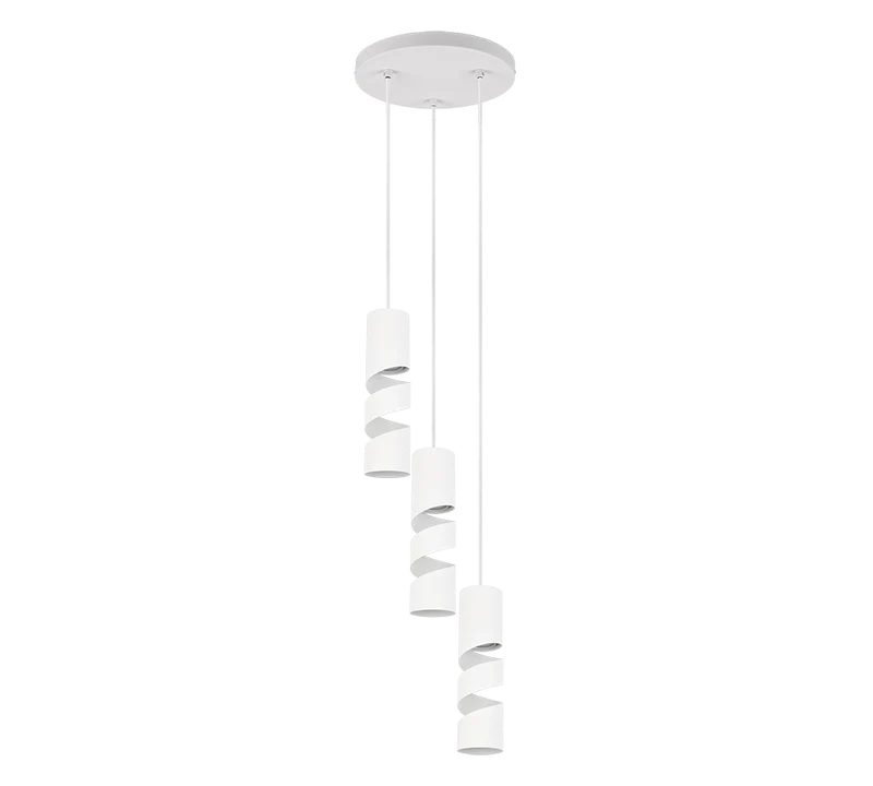 Lámpara de techo colgante Trio Stream 3 luces blanco mate 150cm 364030331
