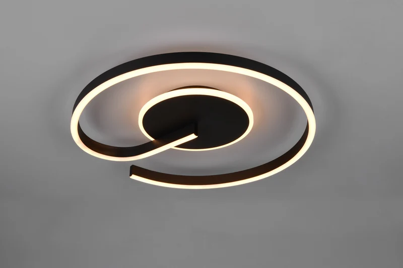 Plafón de techo Trio Calle LED negro mate Ø50cm R