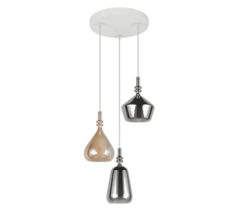 Lámpara de techo colgante Trio Aldea LED blanco mate 2700K 200cm 3