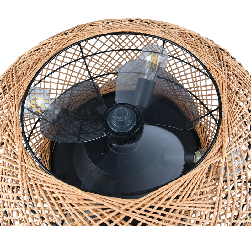 Ventilador de techo Trio Lillesand 4 luces marrón con mando Ø50cm R67302126