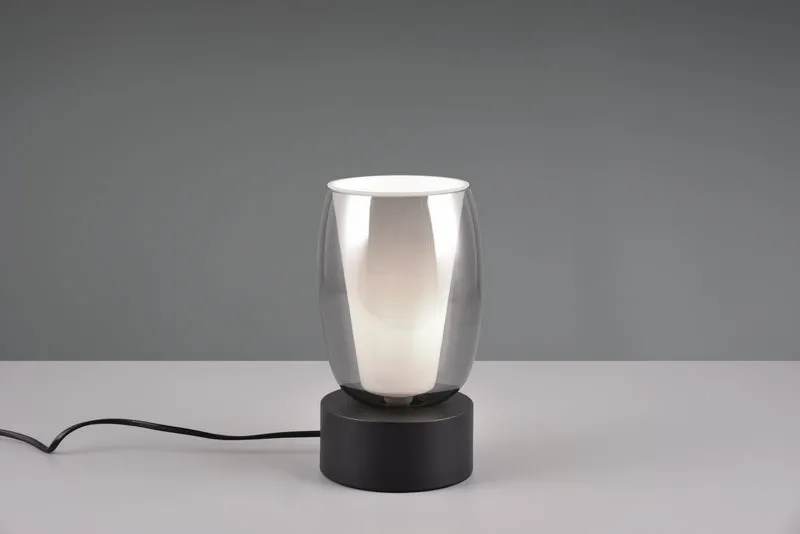 Lámpara de sobremesa Trio Barret LED negro mate táctil 3000K 5