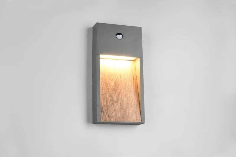 Aplique de exterior Trio Salmon LED wood imitation 3000K regulable IP44 33cm 2