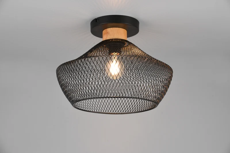 Plafón de techo Trio Valeria LED negro mate 2700K Ø35cm R