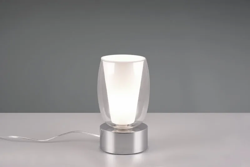 Lámpara de sobremesa Trio Barret LED cromo táctil 3000K 5