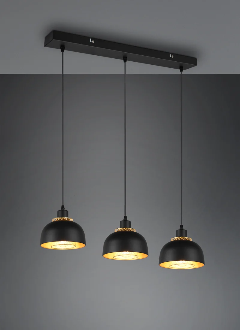 Lámpara de techo colgante Trio Punch 3 luces negro mate 150cm R30813032