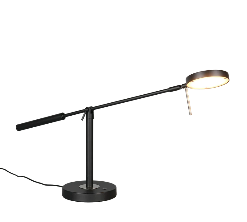 Lámpara de sobremesa Trio Monza LED negro mate 52cm 5