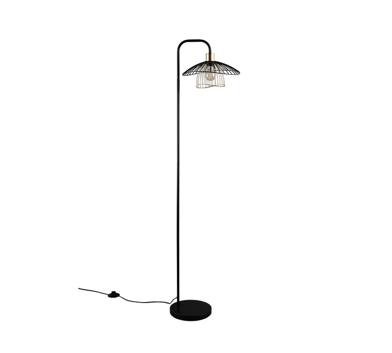 Lámpara de pie Trio Lauris LED negro mate 2700K 155cm R