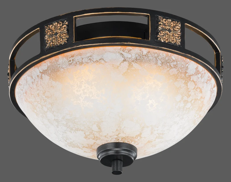 Plafón de techo Trio Quinta 2 luces óxido Ø33cm 608100224