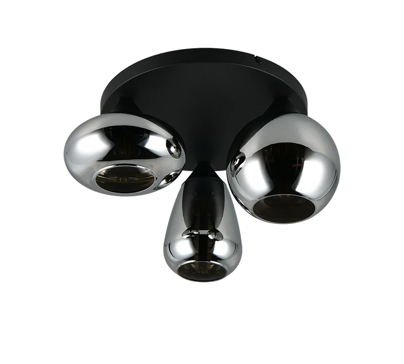Plafón de techo Trio Lumina LED negro mate 2700K Ø48,5cm 6