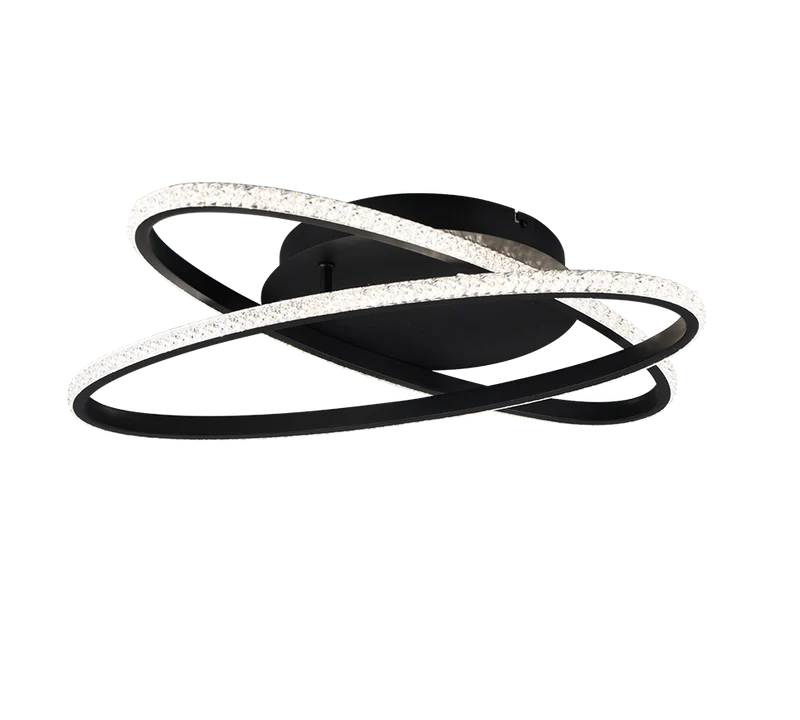 Plafón de techo Trio Lane LED negro mate 4000K 58cm R