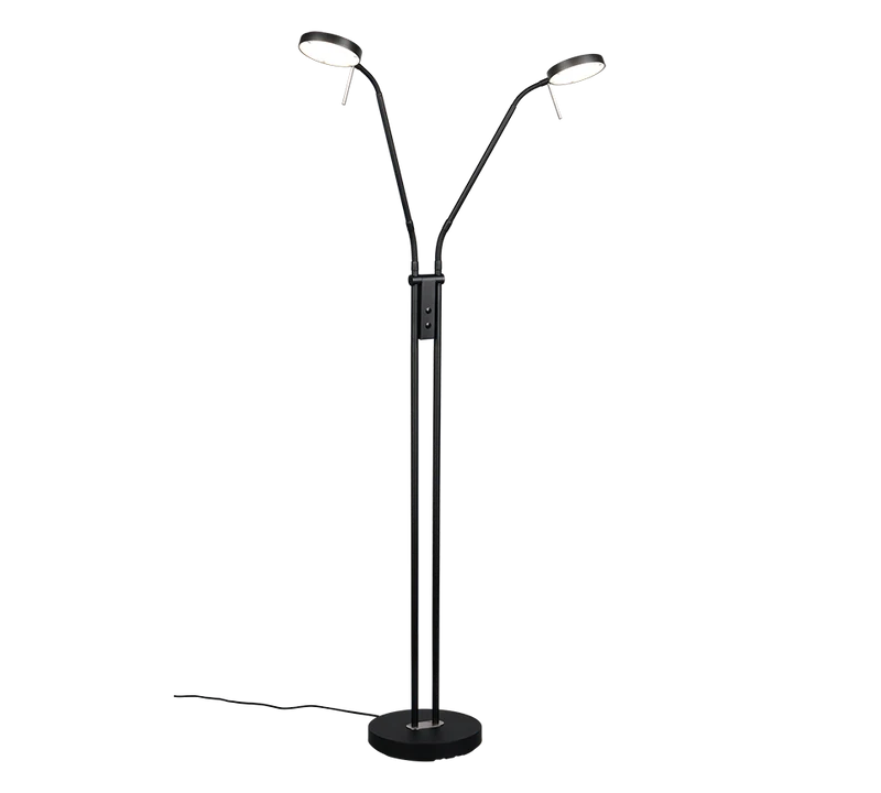 Lámpara de pie Trio Monza LED negro mate 160cm 4
