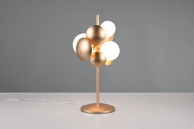 Lámpara de sobremesa Trio Bubble 3 luces dorado 50cm 517400379