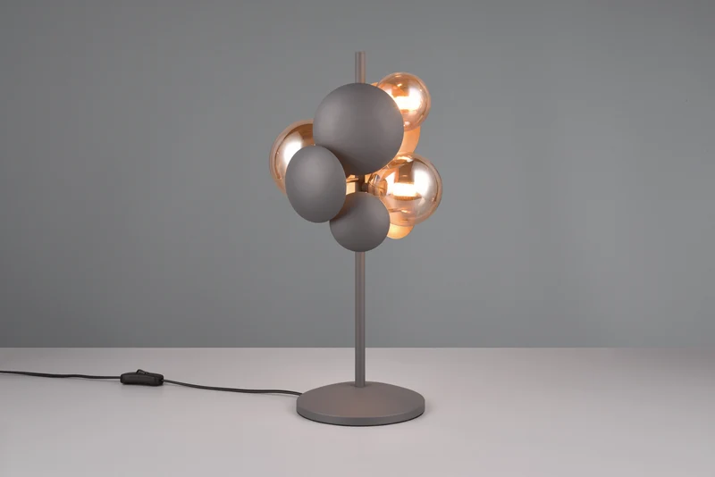 Lámpara de sobremesa Trio Bubble LED antracita 3000K 50cm 5