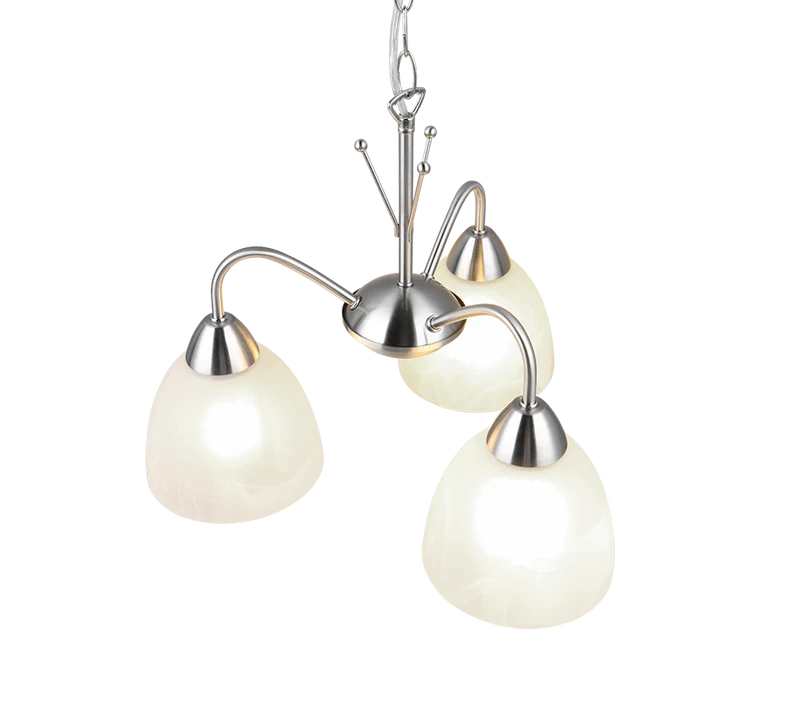 Lámpara de techo colgante Trio Dobby 3 luces níquel mate 150cm R31053007