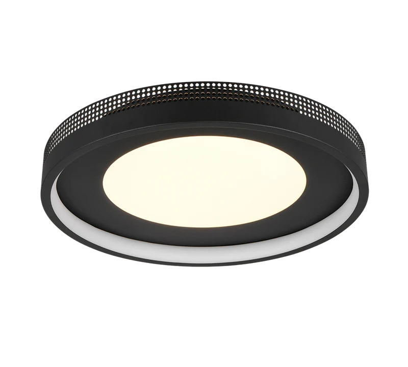 Plafón de techo Trio Solea LED negro mate 3000K Ø40cm 6