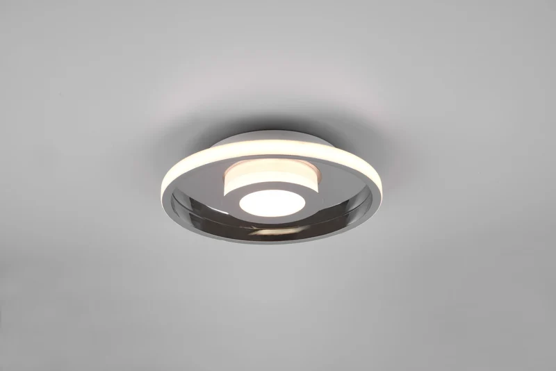 Plafón de baño Trio Ascari LED cromo 3000K IP44 Ø30cm 6
