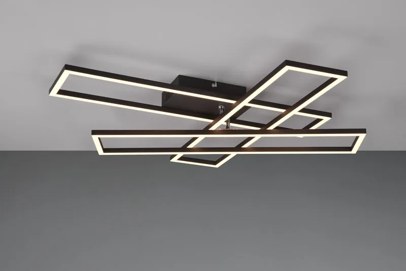 Plafón de techo Trio Corso LED negro mate CCT 66cm R