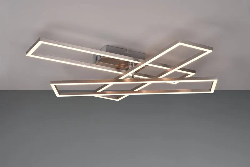 Plafón de techo Trio Corso LED níquel mate CCT 66cm R
