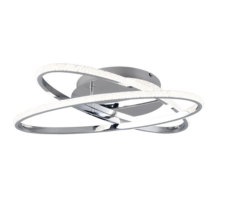 Plafón de techo Trio Lane LED cromo 4000K 58cm R
