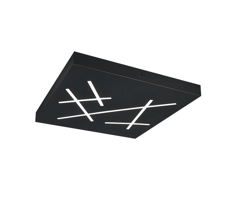 Plafón de techo Trio Snip LED negro mate CCT 50cm 6