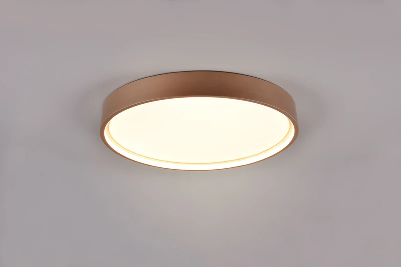 Plafón de techo Trio Doha LED marrón café Ø45cm 6
