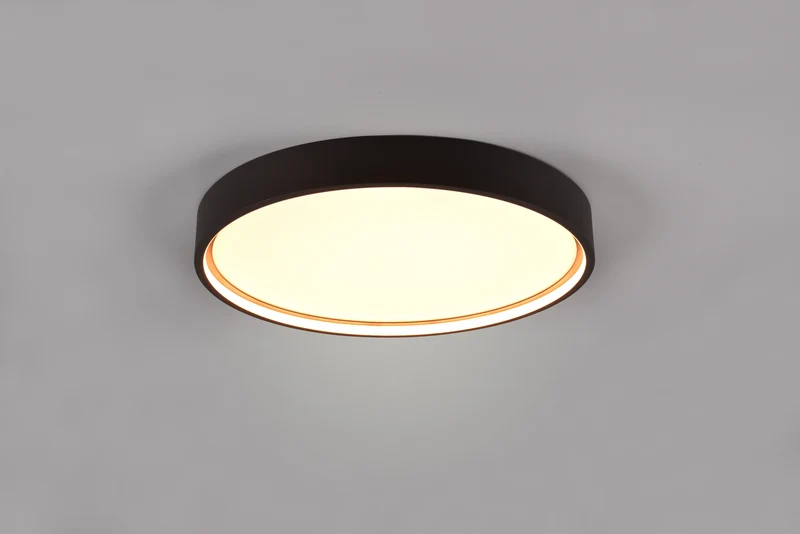 Plafón de techo Trio Doha LED negro mate Ø45cm 6