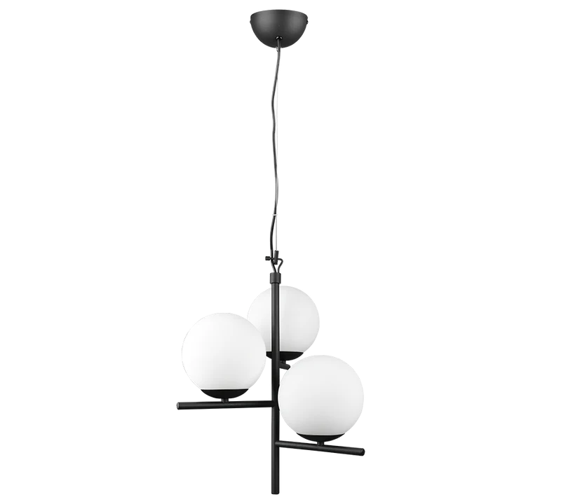 Lámpara de techo colgante Trio Pure 3 luces negro mate 150cm 302000332