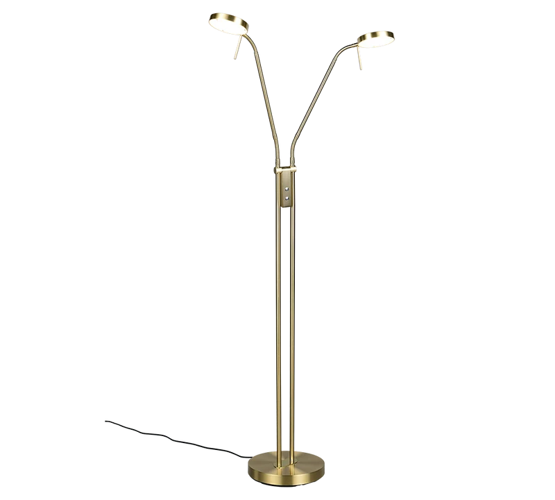 Lámpara de pie Trio Monza LED latón mate 160cm 4