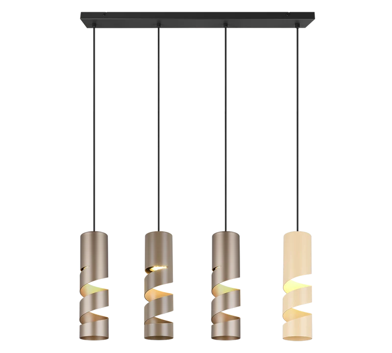 Lámpara de techo colgante Trio Stream 4 luces multicolor 150cm 364000417