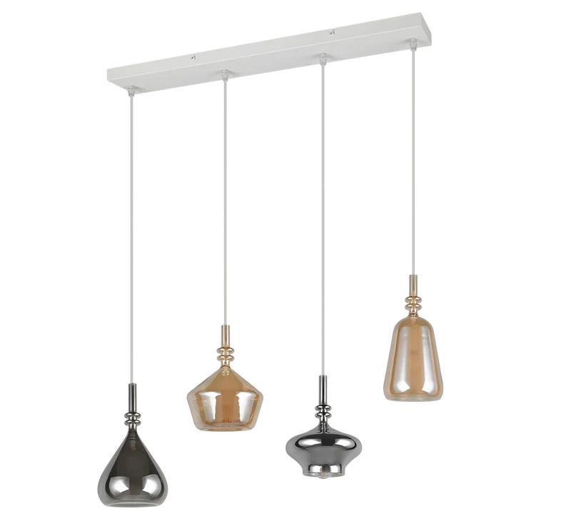 Lámpara de techo colgante Trio Aldea LED blanco mate 2700K 200cm 3