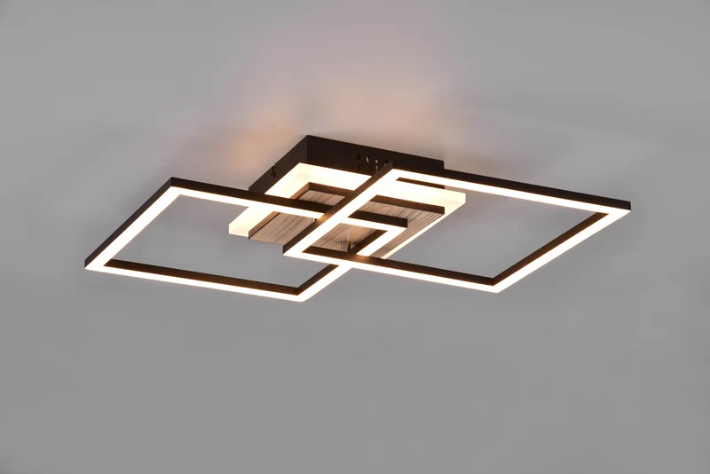 Plafón de techo Trio Giro LED wood imitation CCT 57,5cm R