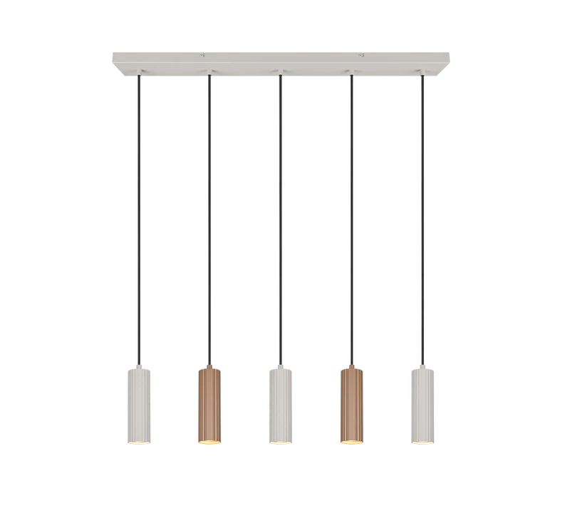 Lámpara de techo colgante Trio Soka LED marrón café 3000K 150cm 3