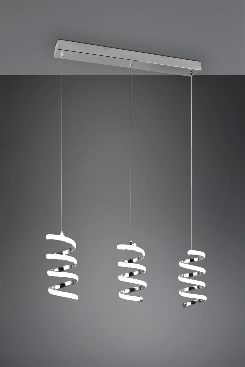Lámpara de techo colgante Trio Laola LED cromo 4000K 150cm R