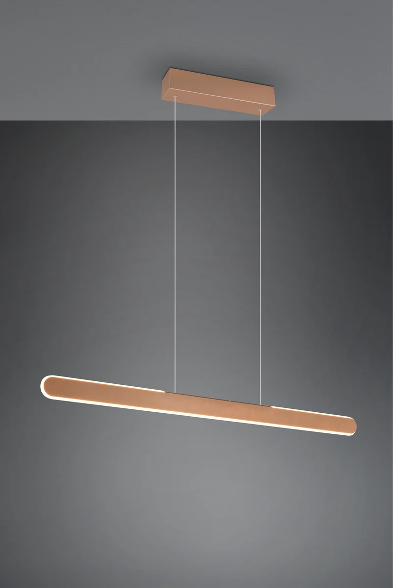 Lámpara de techo colgante Trio Helios LED marrón café táctil CCT 150cm 3