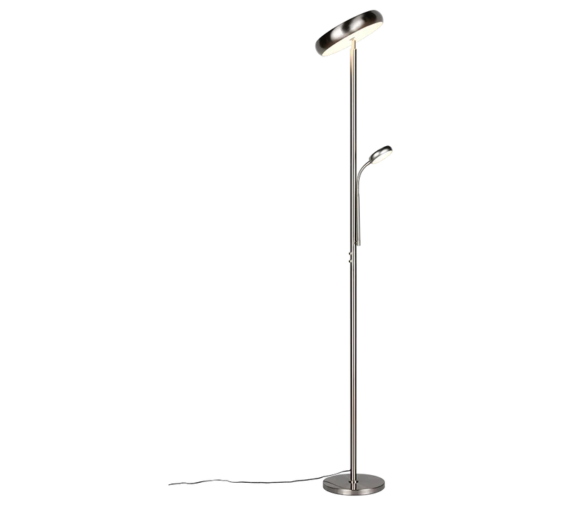 Lámpara de pie Trio Palermo LED níquel mate 183cm R