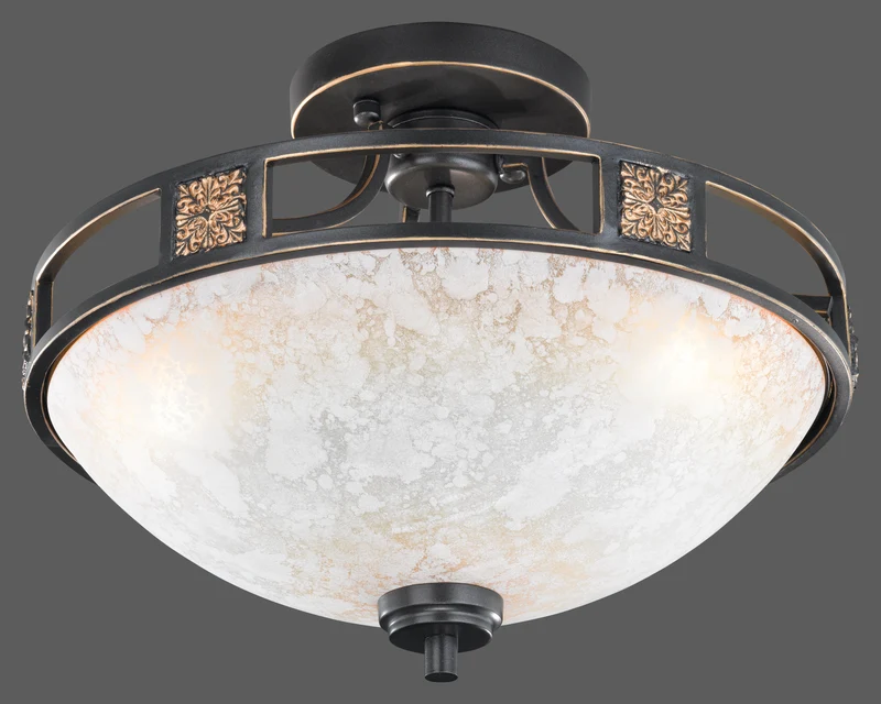 Plafón de techo Trio Quinta 3 luces óxido Ø42cm 608100324