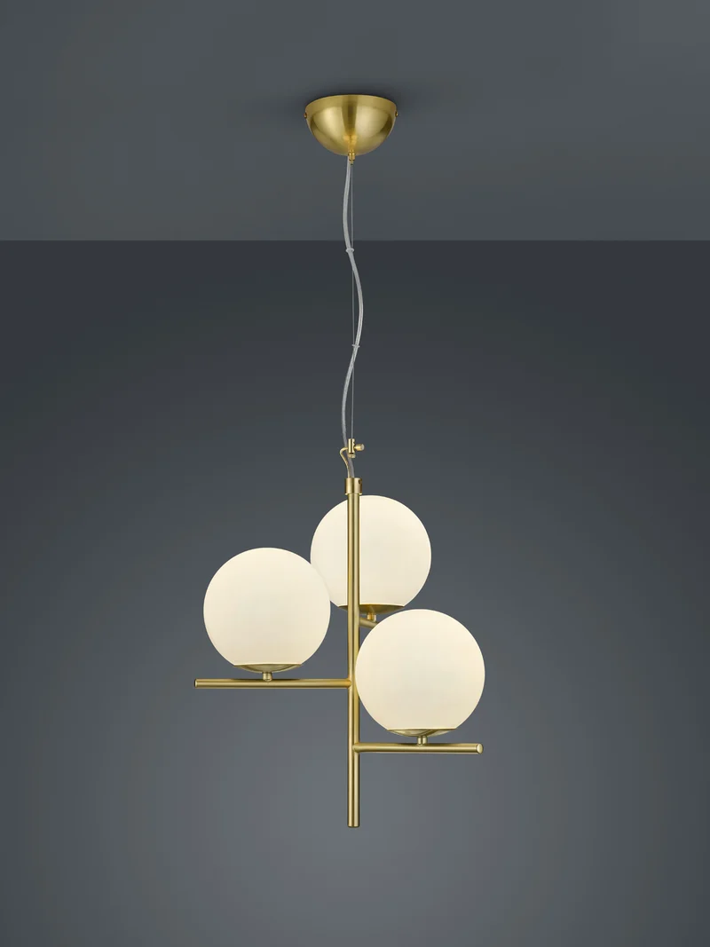 Lámpara de techo colgante Trio Pure 3 luces bronce mate 150cm 302000308