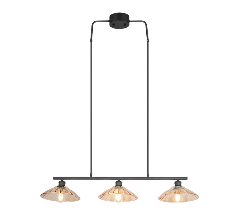 Lámpara de techo colgante Trio Eluna LED negro mate 2700K 150cm R