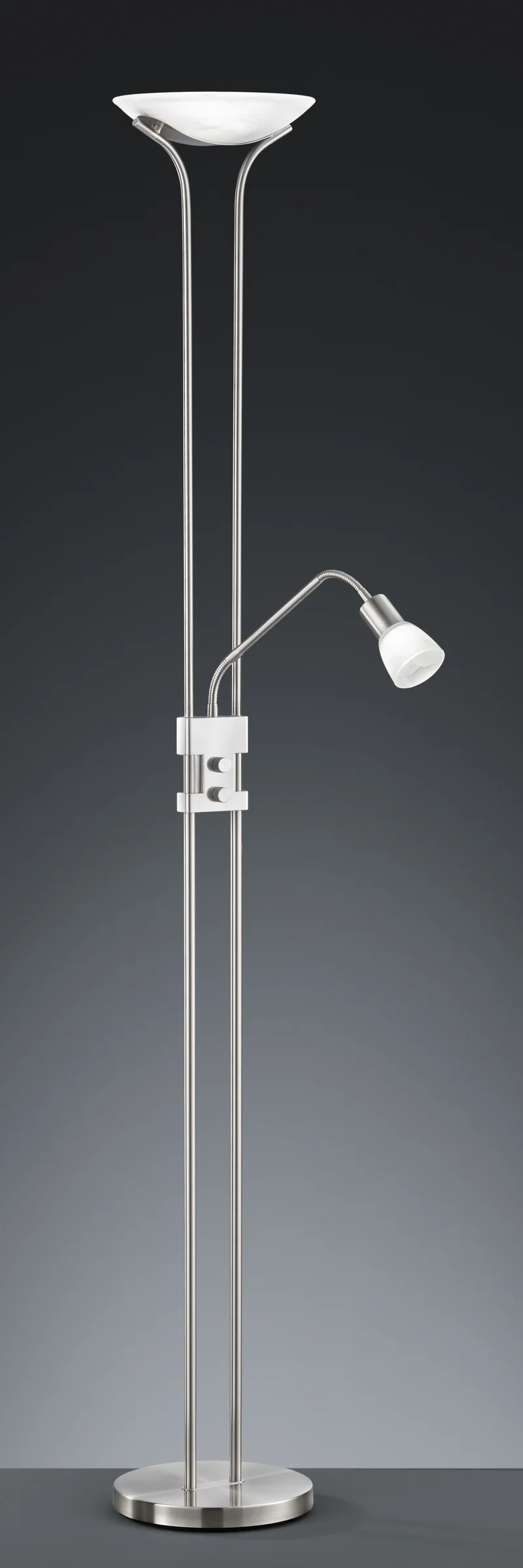 Lámpara de pie Trio Santo II LED níquel mate 3000K 180cm 4