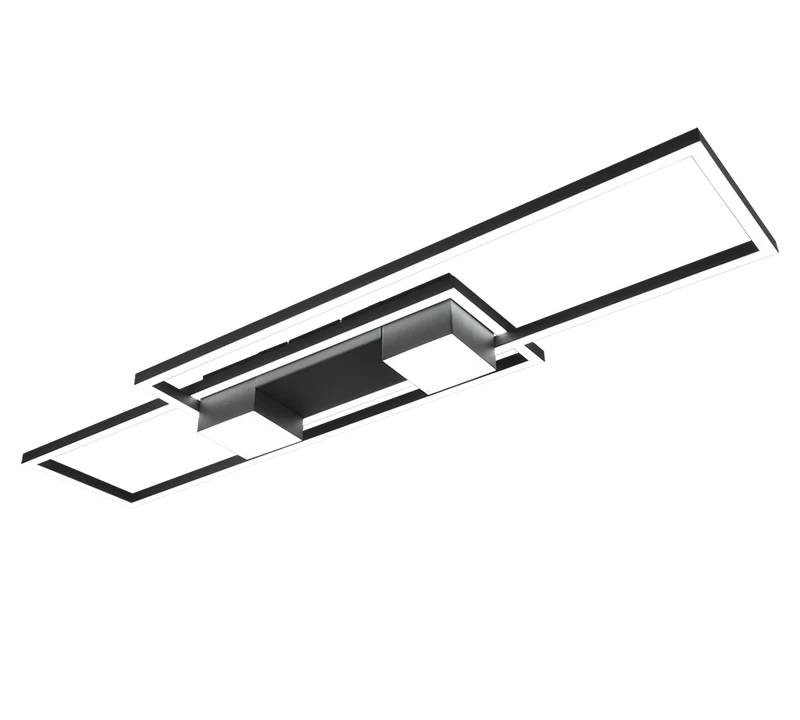 Plafón de techo Trio Albany grande LED negro mate CCT 100cm 6