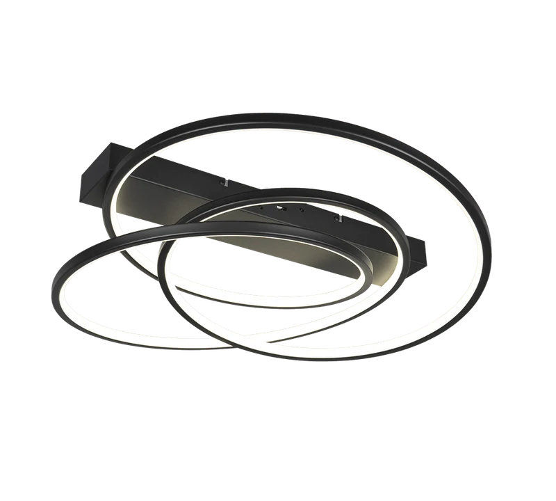 Plafón de techo Trio Darvin LED negro mate 64cm 6