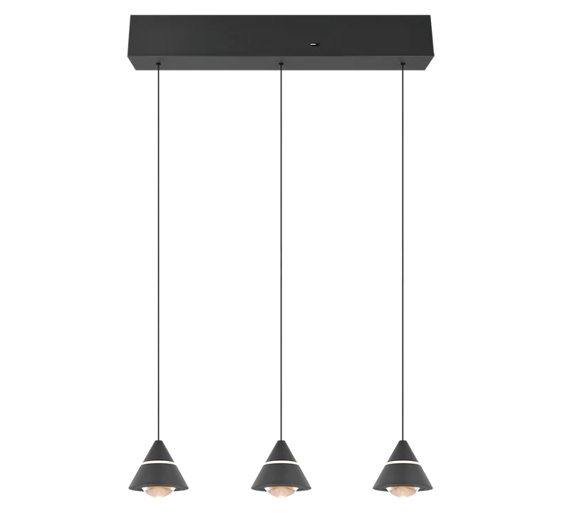 Lámpara de techo colgante Trio Romeo LED negro mate 200cm 3