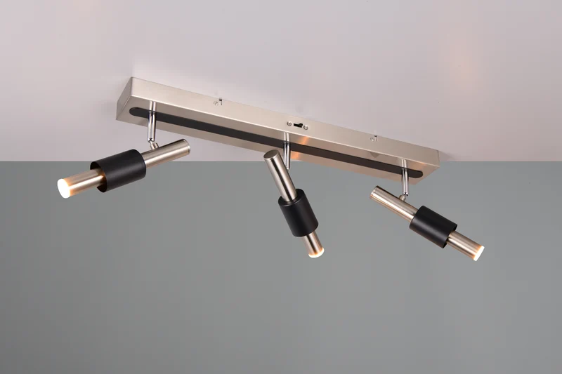 Foco Trio Ikaris LED níquel mate 63cm 8