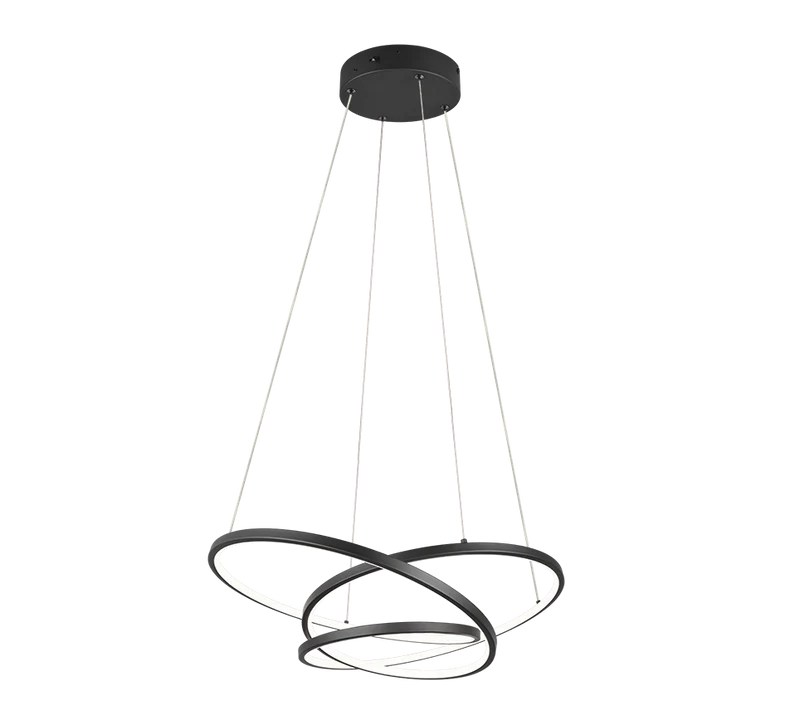 Lámpara de techo colgante Trio Darvin LED negro mate 150cm 3