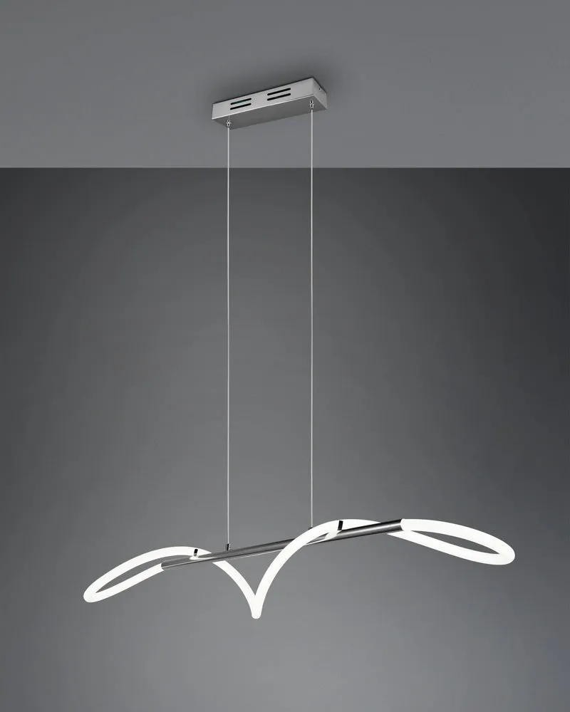 Lámpara de techo colgante Trio Argos LED cromo 4000K 150cm R