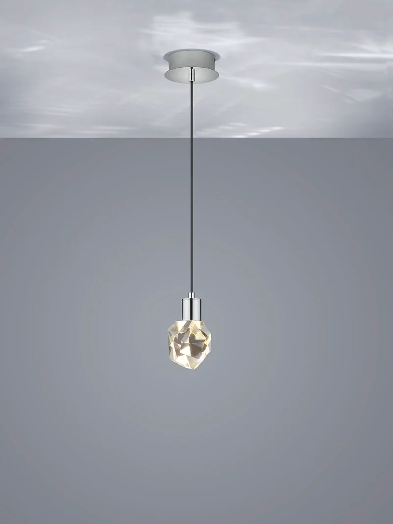 Lámpara de techo colgante Trio Verano LED cromo 150cm 3