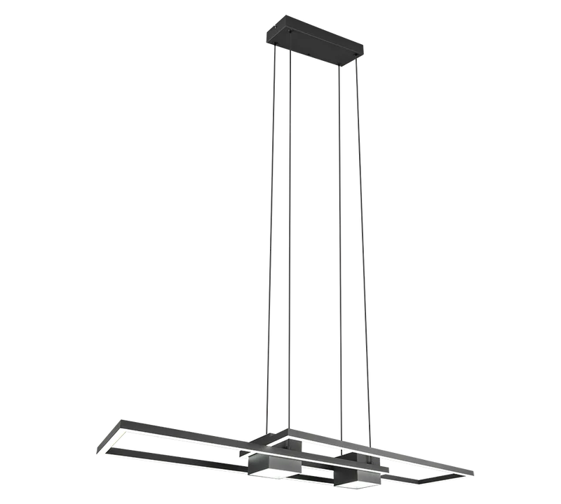 Lámpara de techo colgante Trio Albany LED negro mate CCT 150cm 3